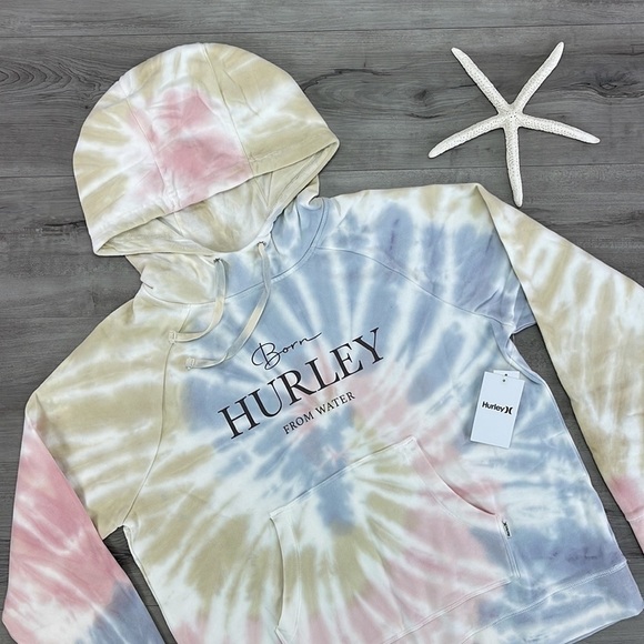 🔆HURLEY🔆 IVY TIE DYE EASY RAGLAN HOODIE - Picture 5 of 15